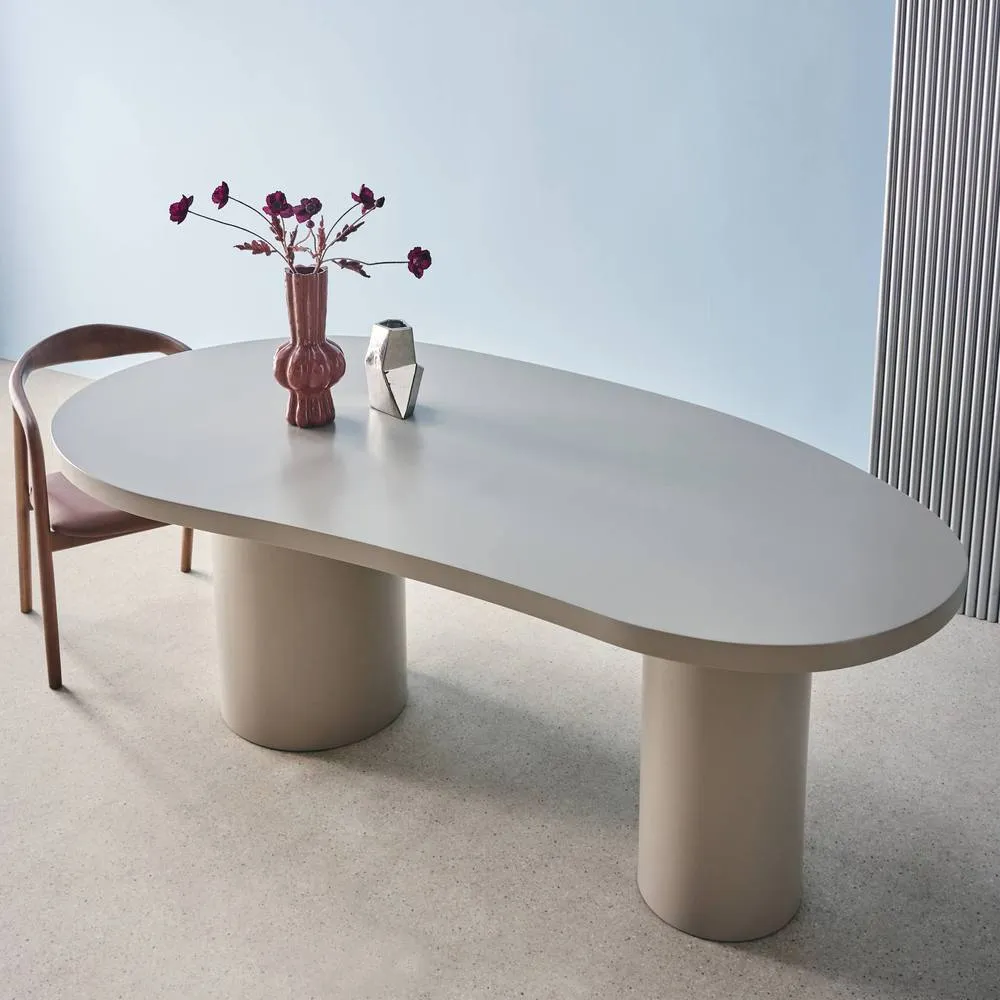 sweeek dining table with rubberwood structure, seats 8 in Light Grey 4