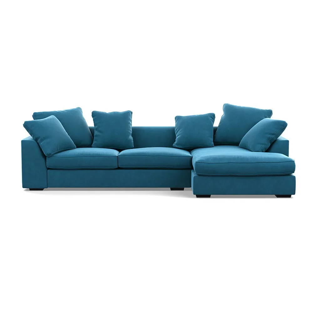 Heal's Cumulus RHF Corner Sofa Smart Velvet Ocean Black Feet 1