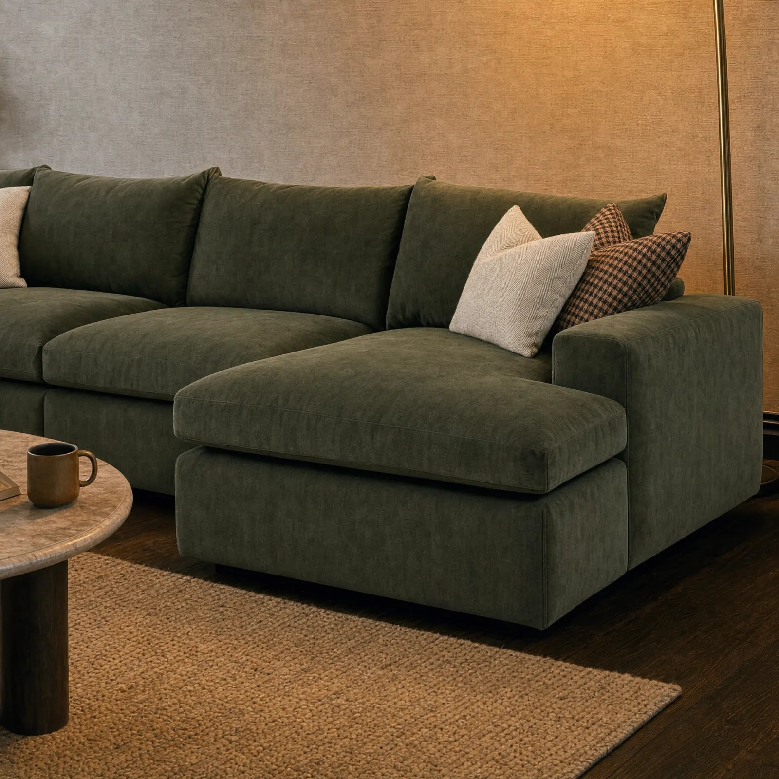 Providence Rhf Modular Corner Modular Sofa, Green Fabric | Barker & Stonehouse 6