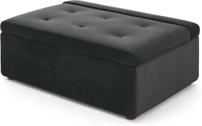 Ilma Ottoman Single Sofa Bed, Midnight Grey Velvet