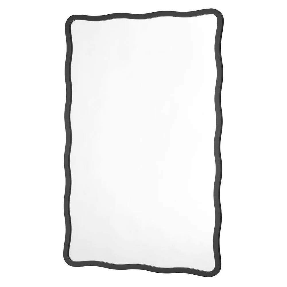 Yearn Mirrors Black Ripple Framed Rectangular Wall Mirror 120x80cm 2