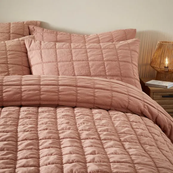 Evana Stitch Duvet Cover and Pillowcase Set 2