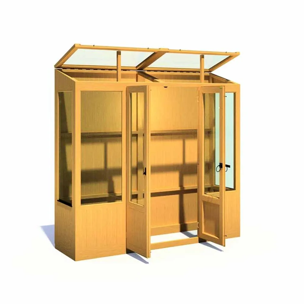 Shires Holme 7 x 2 Double Door Greenhouse - Timber - L59 x W210 x H200.7 cm in Light Brown 2