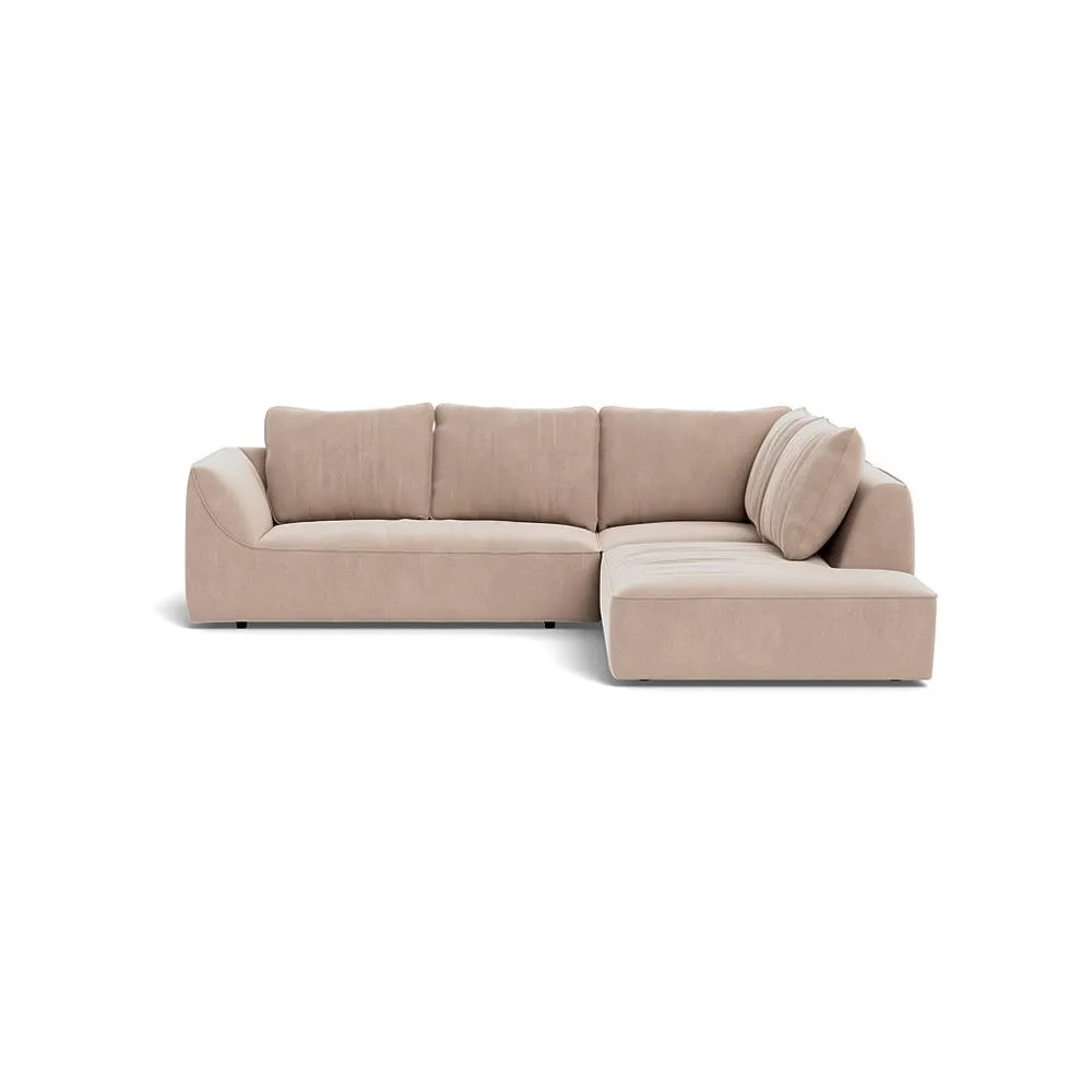 Heal's Morven Right Hand Facing Large Corner Sofa Smart Velvet Pebble 1