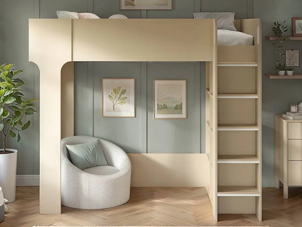 Flair Leo High Sleeper with Storage Scandi Light Oak 2