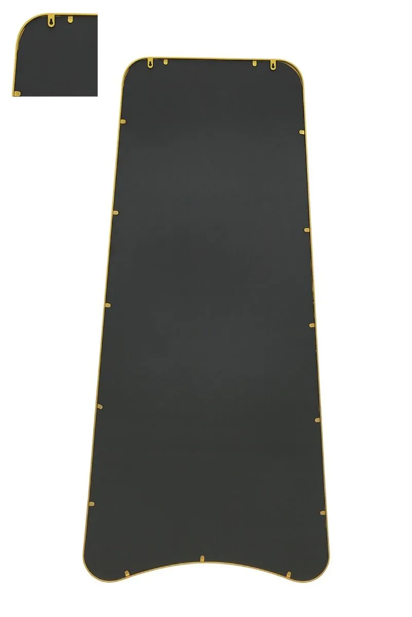 MirrorOutlet Gold Metal Trapezoid Shape Framed Wall Mirror (180CM X 85CM) 4