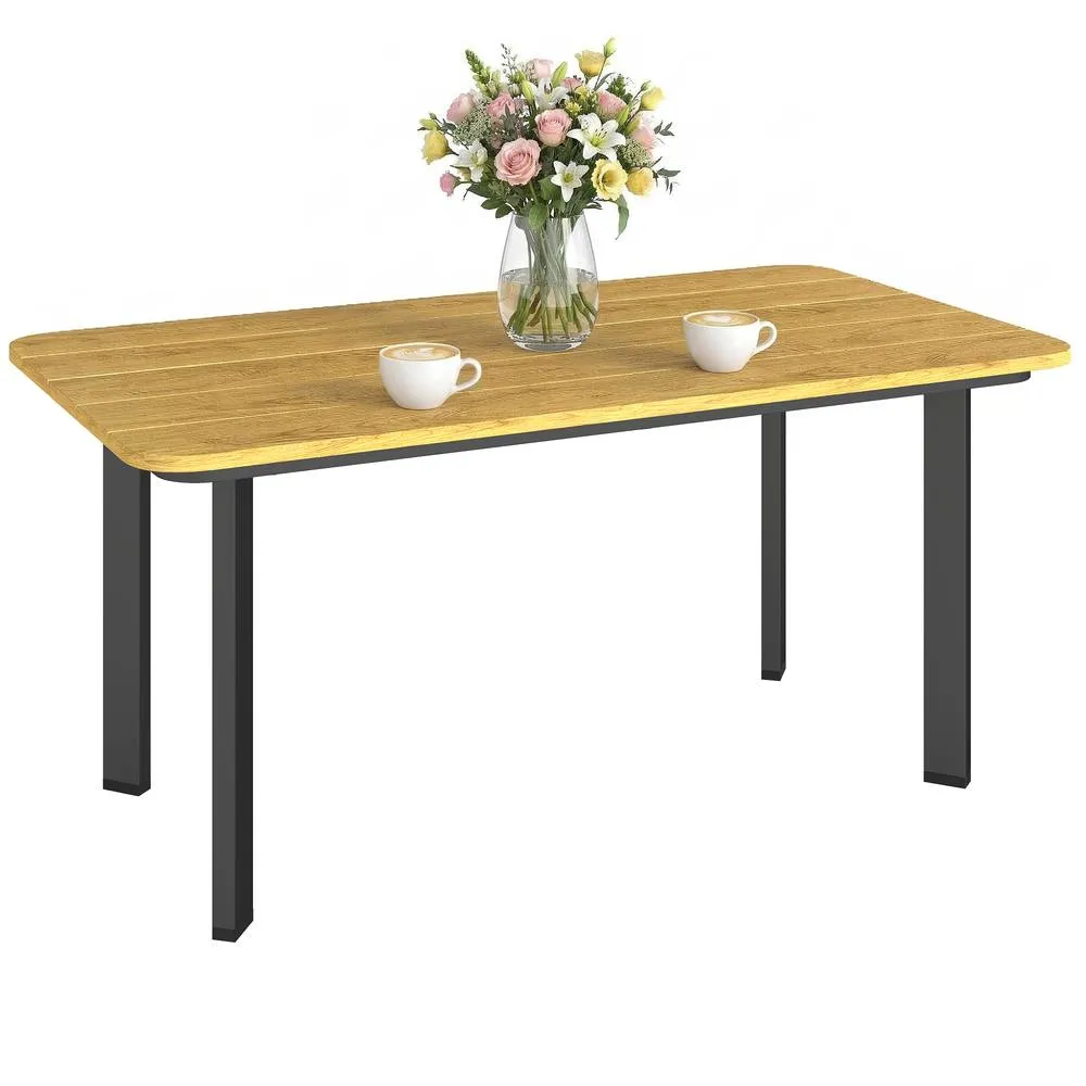 OUTSUNNY Outdoor Coffee Table, Garden Table with Slatted WPC Top, Brown 2