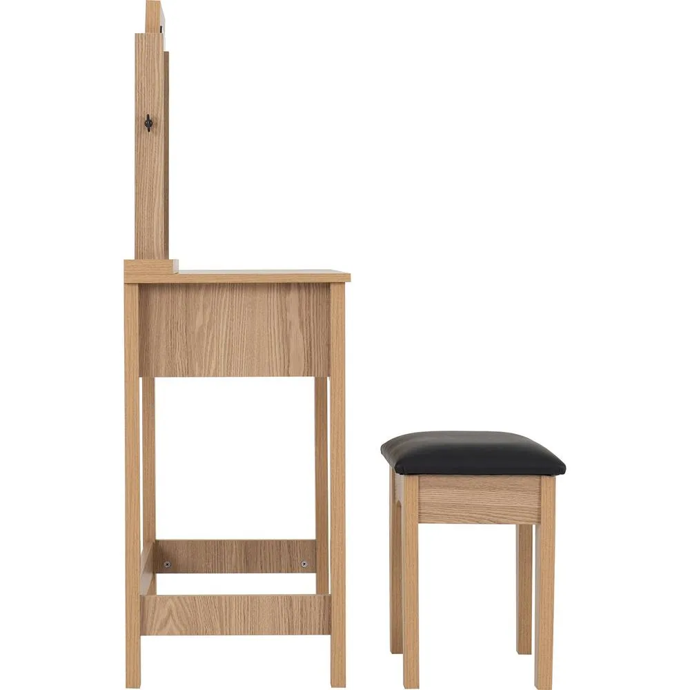 Seconique Tessa 2 Drawer Dressing Table Set - Natural Oak Effect in Light Oak 6