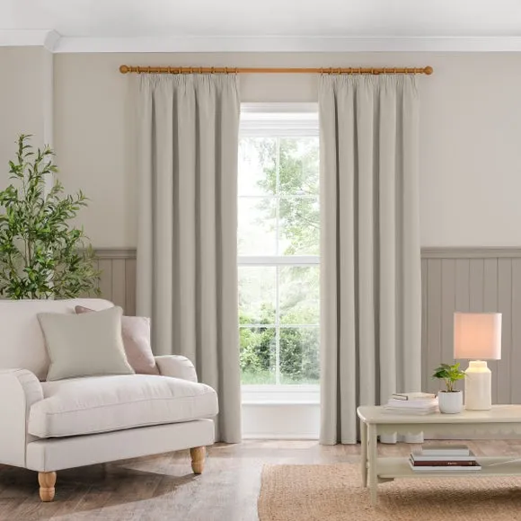 Luna Brushed Pencil Pleat Curtains (Blackout Available) 2