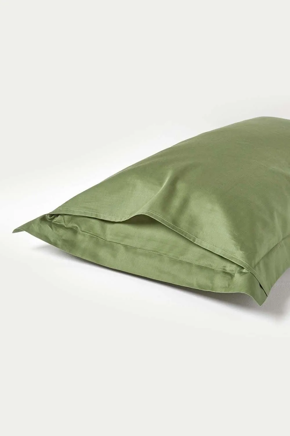 Homescapes Duck Egg Blue Sateen Cotton Oxford Pillowcase 400 TC in Green 3