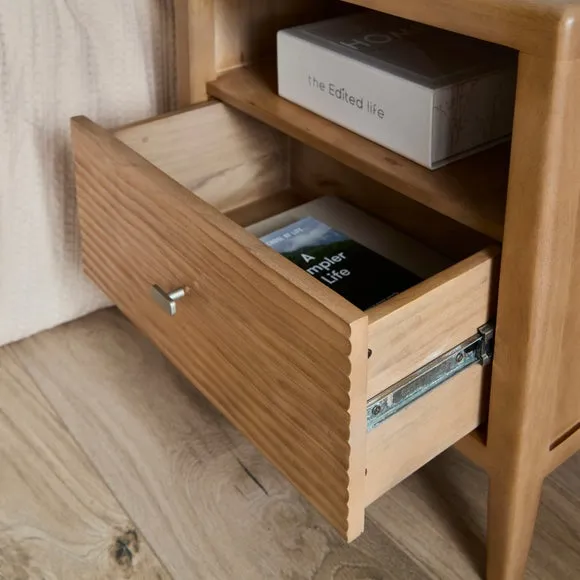 Edited Life Olsson Hand Carved 1 Drawer Bedside Table 3