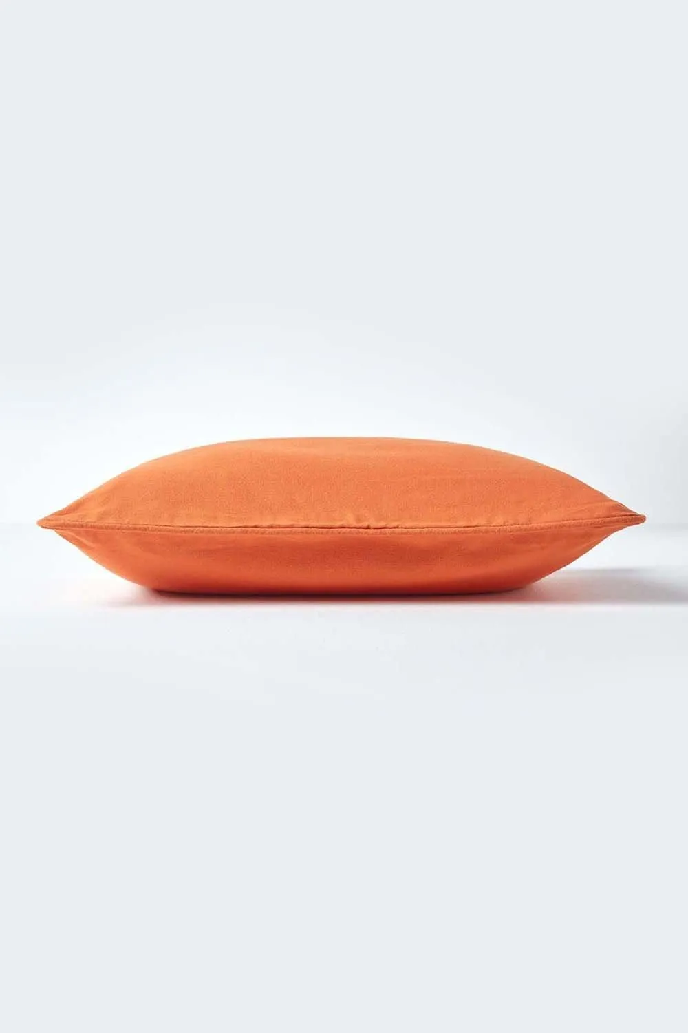 Homescapes Cotton Plain Cushion Cover in Burnt Orange 2