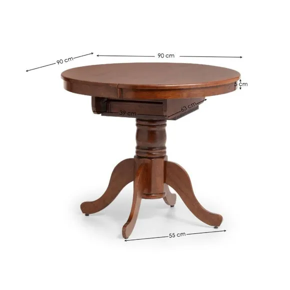 Canterbury 4 Seater Round To Oval Dining Table 6