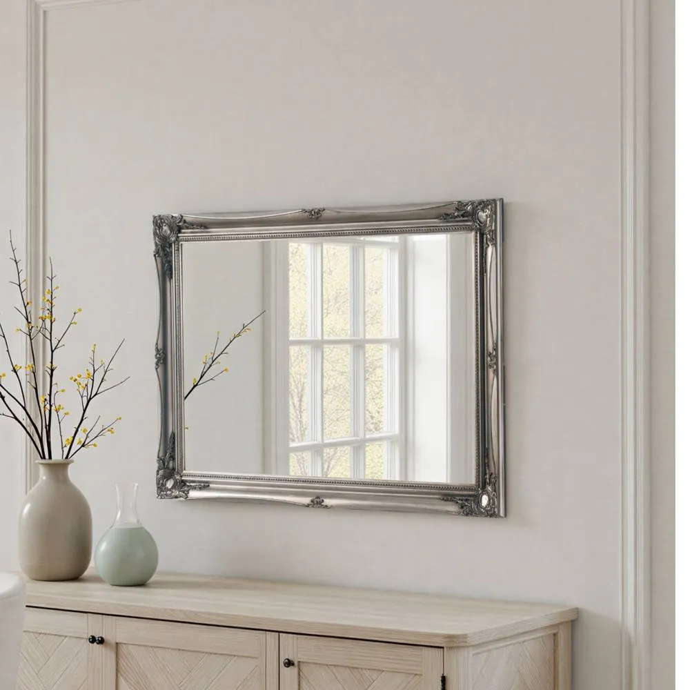 Yearn Mirrors French Style Carved Mirror Silver 116x90cm 4