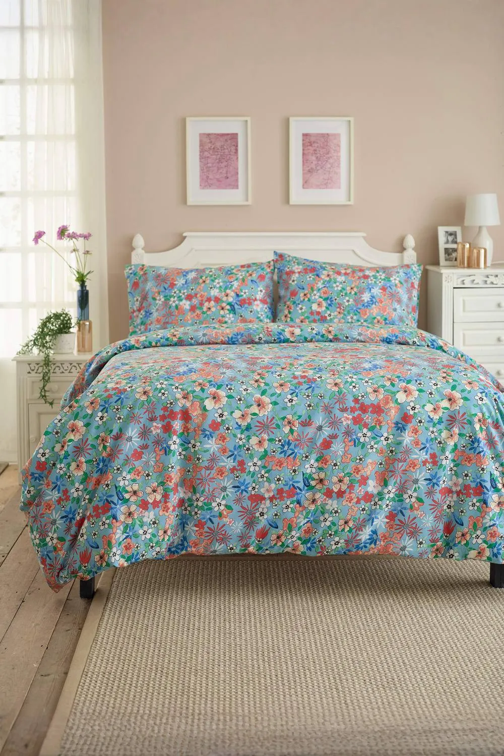 Deyongs Floral Mosaic Soft Cotton Duvet Set in Printed Design