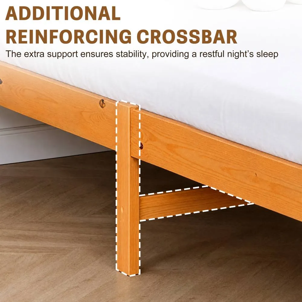 Comfy Living Ltd Wooden Bedframe in Various Colours in Orange 5
