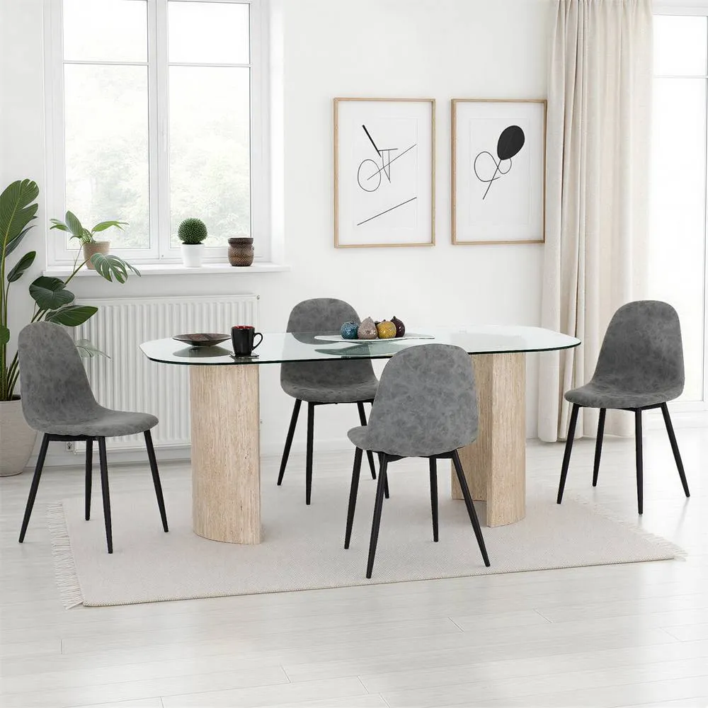 Seconique Modena Dining Set with Athens Chairs in Grey 1