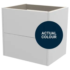 Duarti By Calypso Cascade 600mm Full Depth 2 Drawer Wall Hung Vanity Unit - Midnight Blue