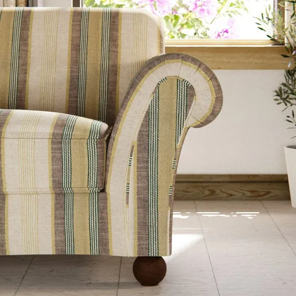 Angus Striped Linen Snuggle Chair 5