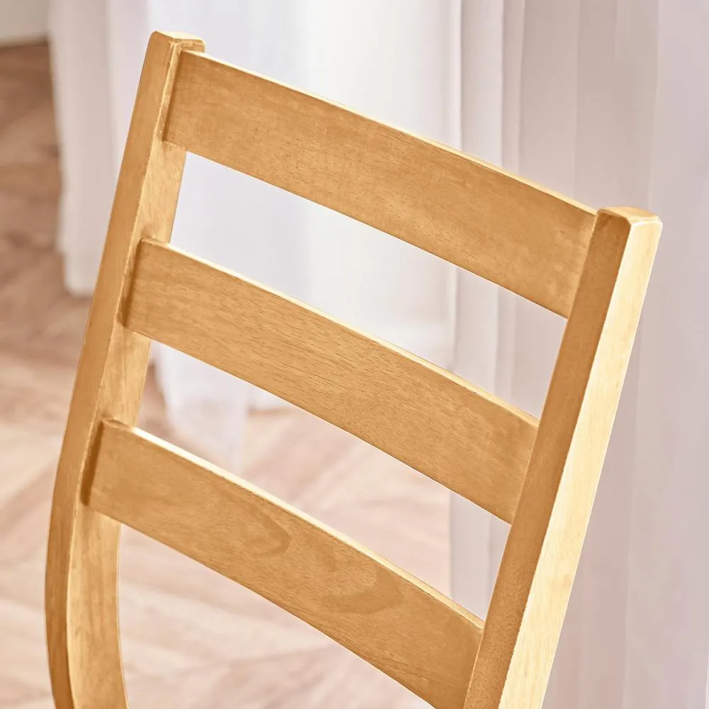 FurnitureboxUK 2x Lynton Oak Effect Wooden Dining Chairs in Light Brown 5