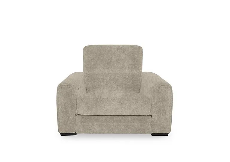 Flex Fabric Power Recliner Armchair with Storage Arms - Cream
