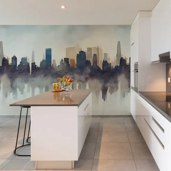 Abstract Cityscape Wall Mural 2