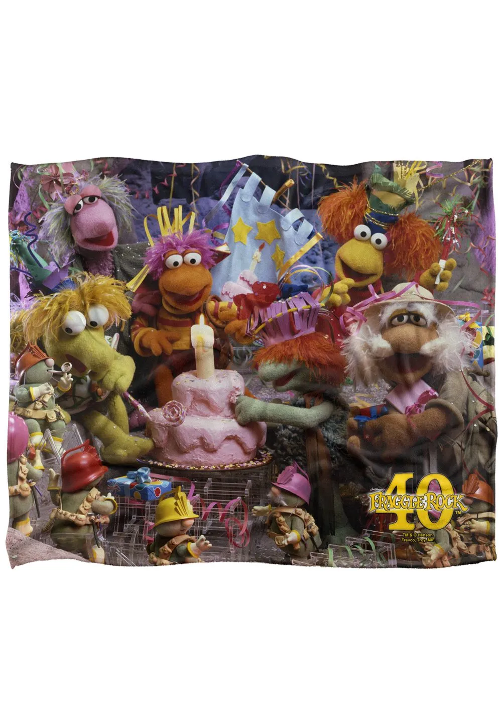 Jim Henson - Fraggle Rock Fraggle 40Th Birthday Party Silky Touch Super Soft Throw Blanket 152 X 127 cm in White