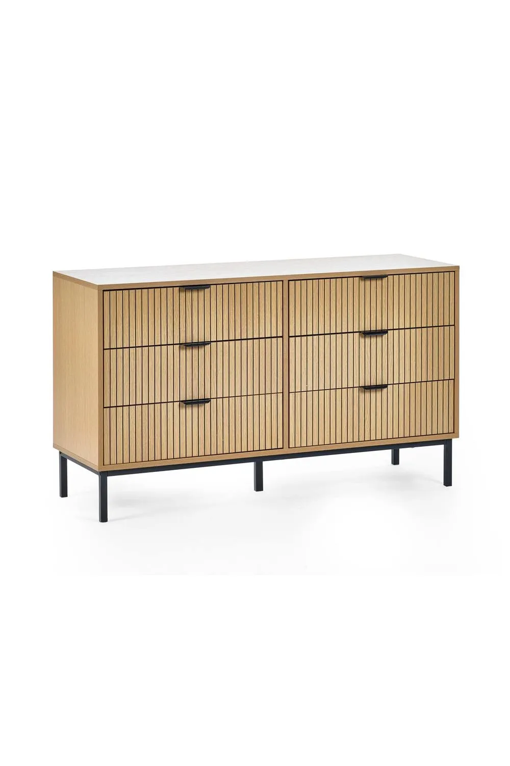Julian Bowen Sia Fluted 6 Drawer Chest in Light Oak 2