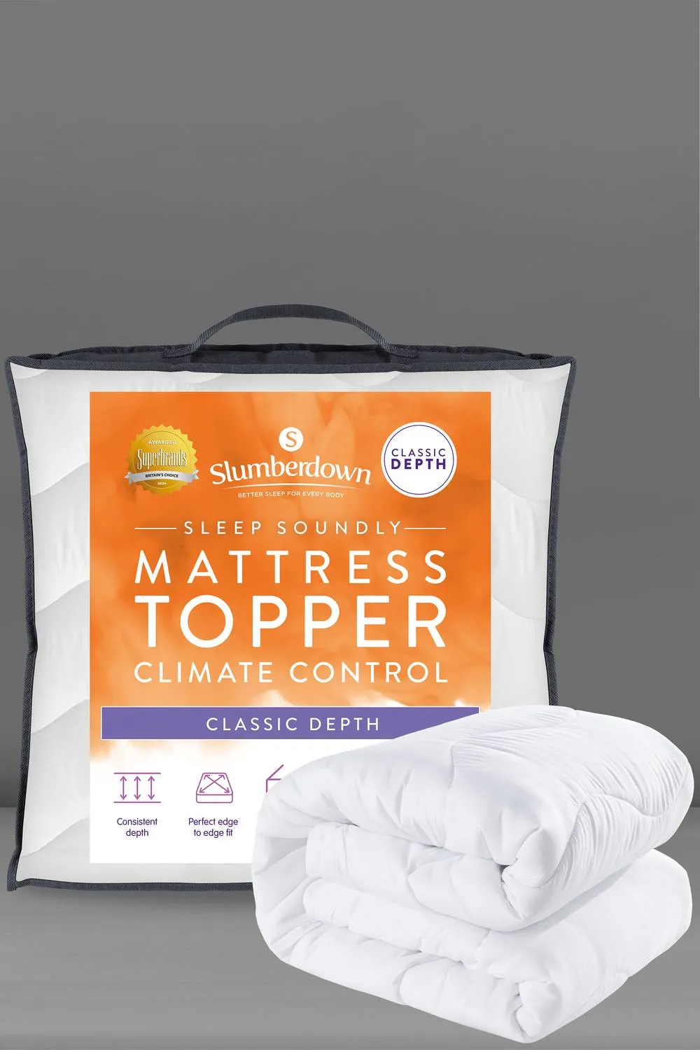 Slumberdown Sleep Soundly Climate Control 2.5cm Mattress Topper in White