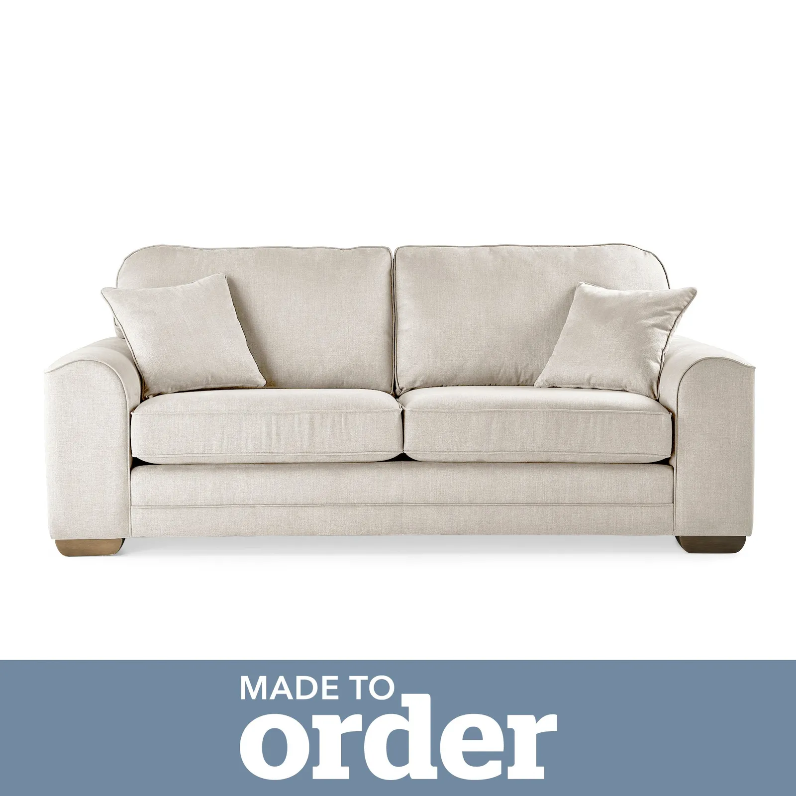 Morello 3 Seater Sofa Brushed Plain Fabric Brushed Plain Silk