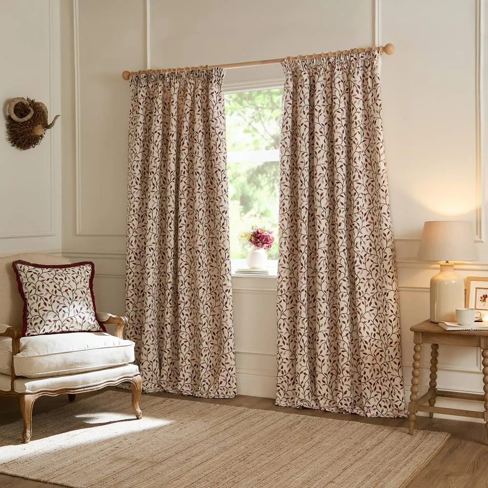 Voyage Maison Cervino Jacquard Pencil Pleat Curtain Pair in Purple 2