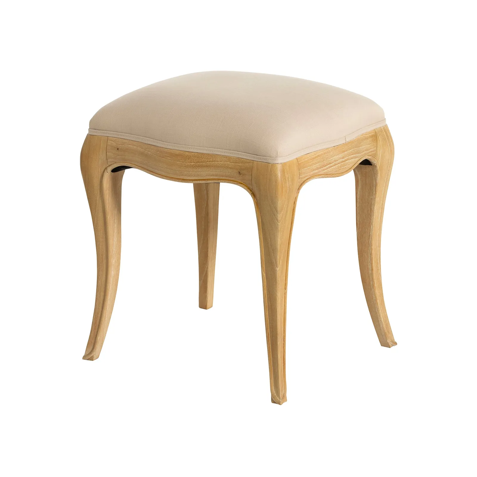 Cecile Upholstered Stool, Neutral Wood | Barker & Stonehouse 6