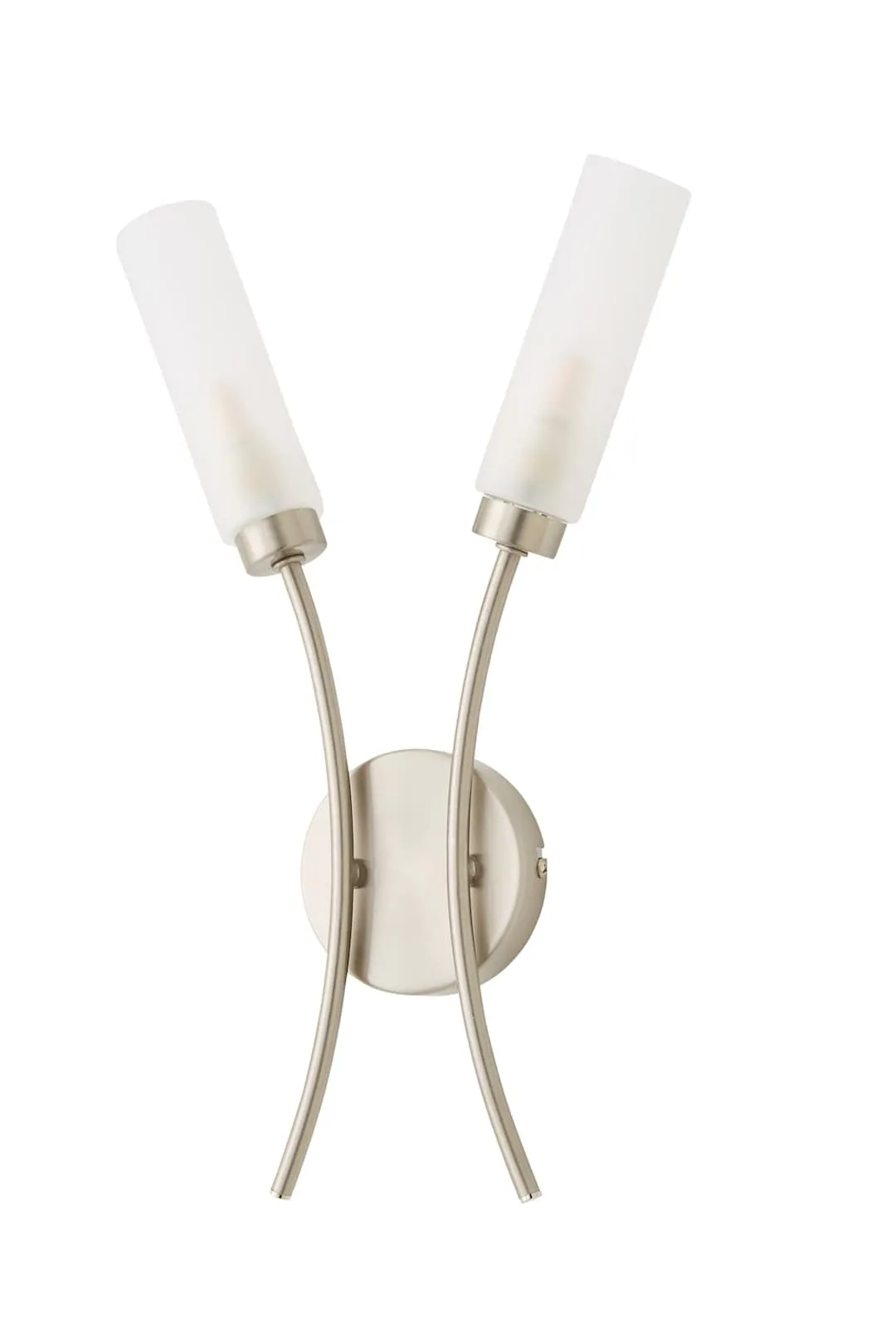 ValueLights Maya 2 Way Curved Upright Reed Shaded Wall Light in Silver 6
