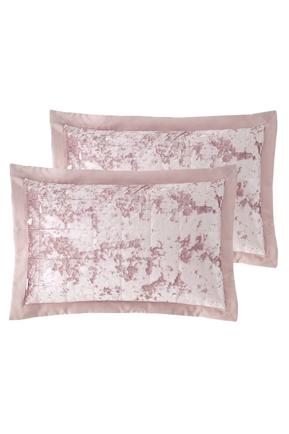 Catherine Lansfield 'Crushed Velvet' Pillowsham Pair in Pink 3