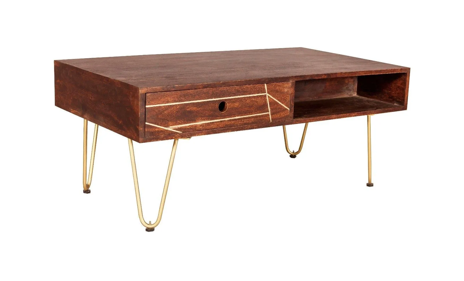 IH Design Rectangular Coffee Table Deiondre Dark Mango in Brown 2