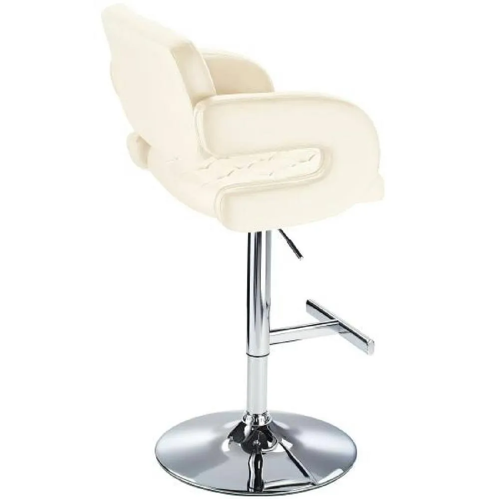 netfurniture Nairn Height Adjustable Bar Stool with Cream Padded Swivel Seat 5