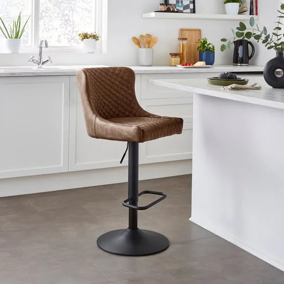 Montreal Height Adjustable Barstool, Faux Leather 1