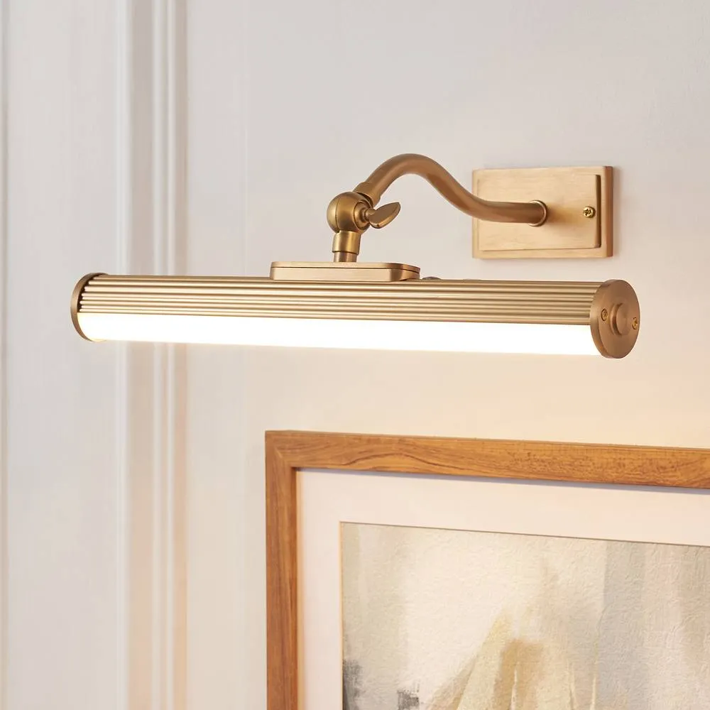 Netlighting Kindos Rechargeable Picture Light Warm Brass Frosted Pc in Gold 5
