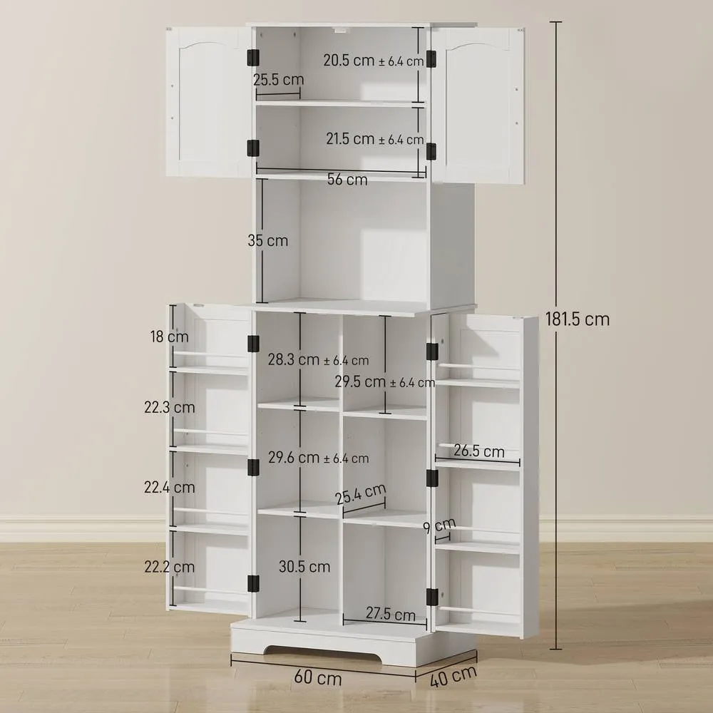HOMCOM Storage Cabinet with Doors & Open Storage Shelf, White 3