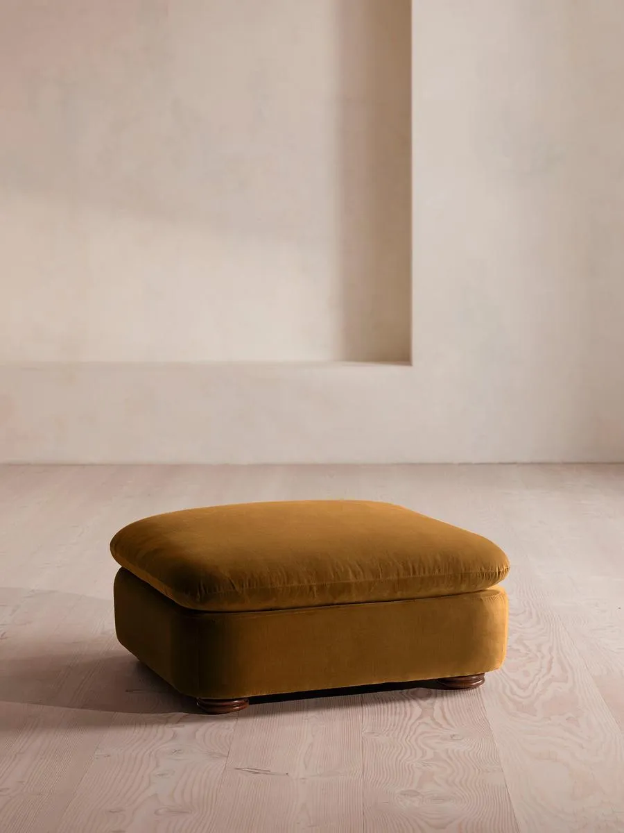 Rava Ottoman, Velvet, Mustard