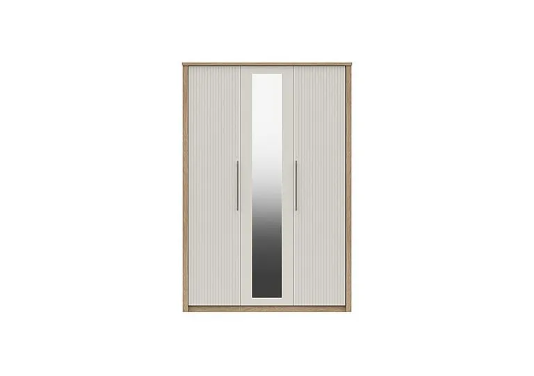 Chelsea 3 Door Wardrobe With Mirror Door and Silver Handles