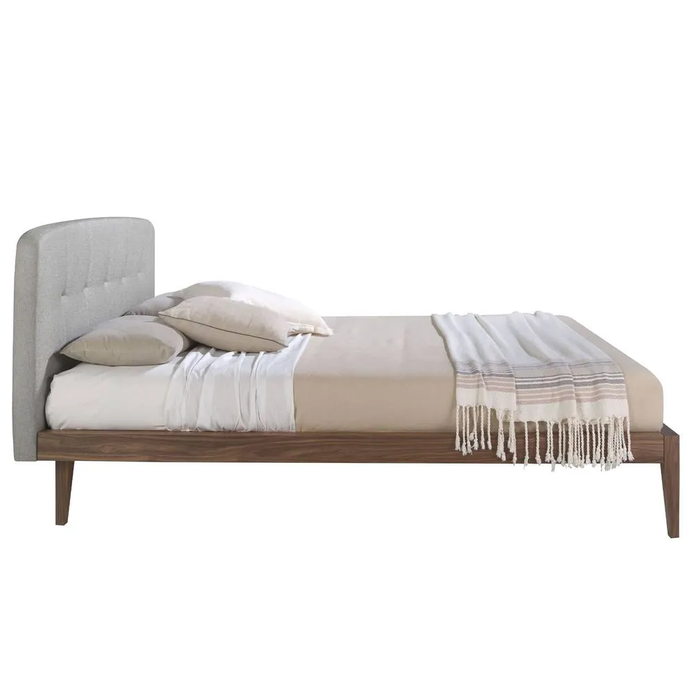 Angel Cerda Grey Tufted Fabric Double Bed Fits 160x200 cm 6