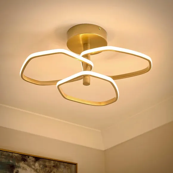 Puddle 3 Light Adjustable Semi Flush LED Ceiling Light 2