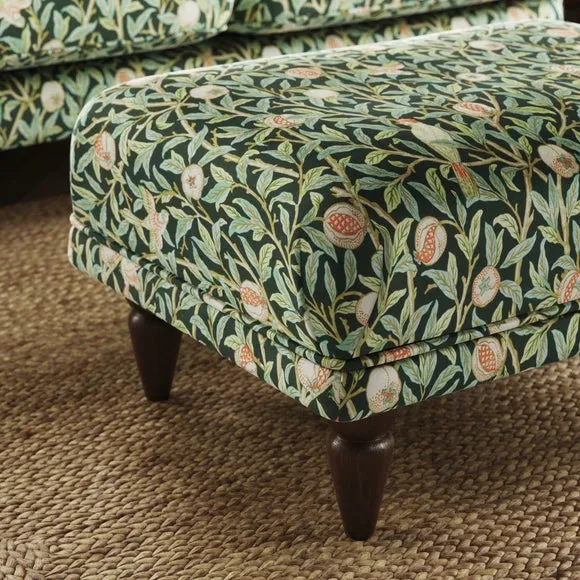 Jolene William Morris Bird & Pomegranate Print Velvet Footstool 3