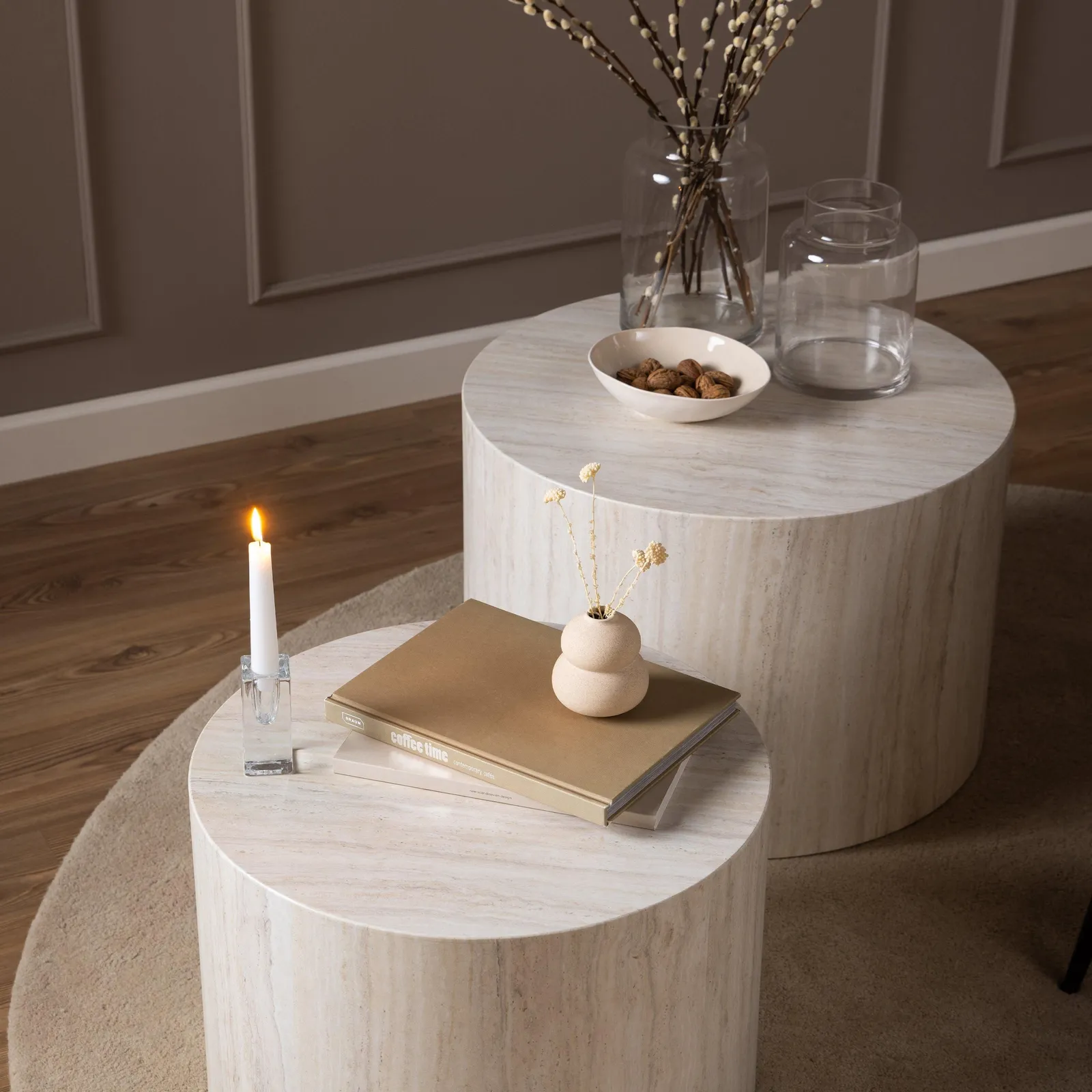 Furniture To Go Dice Coffee Table Set in Light Oak 6