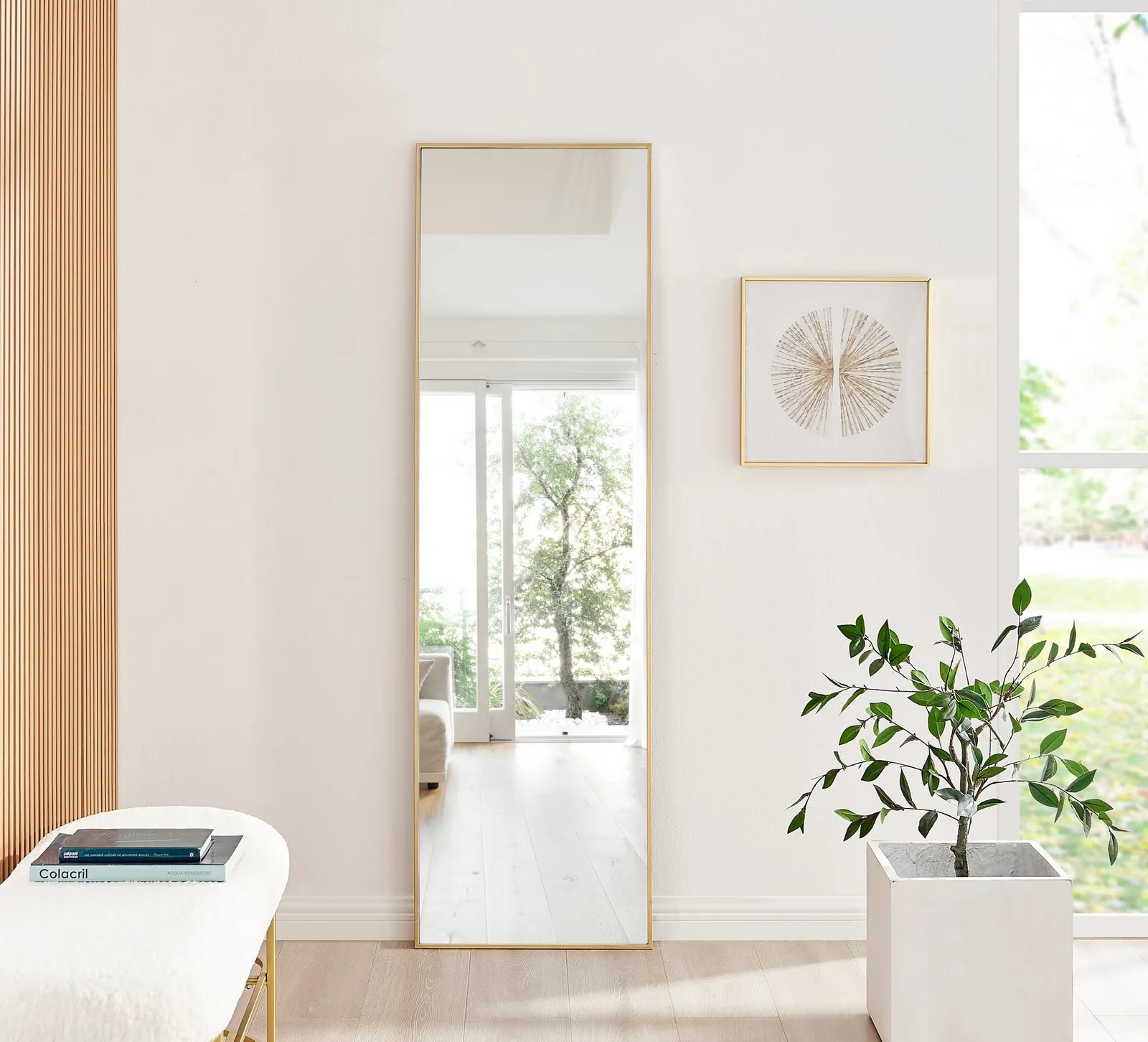 FurnitureboxUK Emma Full Length Extra Large 170x50cm Framed Rectangular Vertical Living Room Hallway Wall Mirror in Gold 4