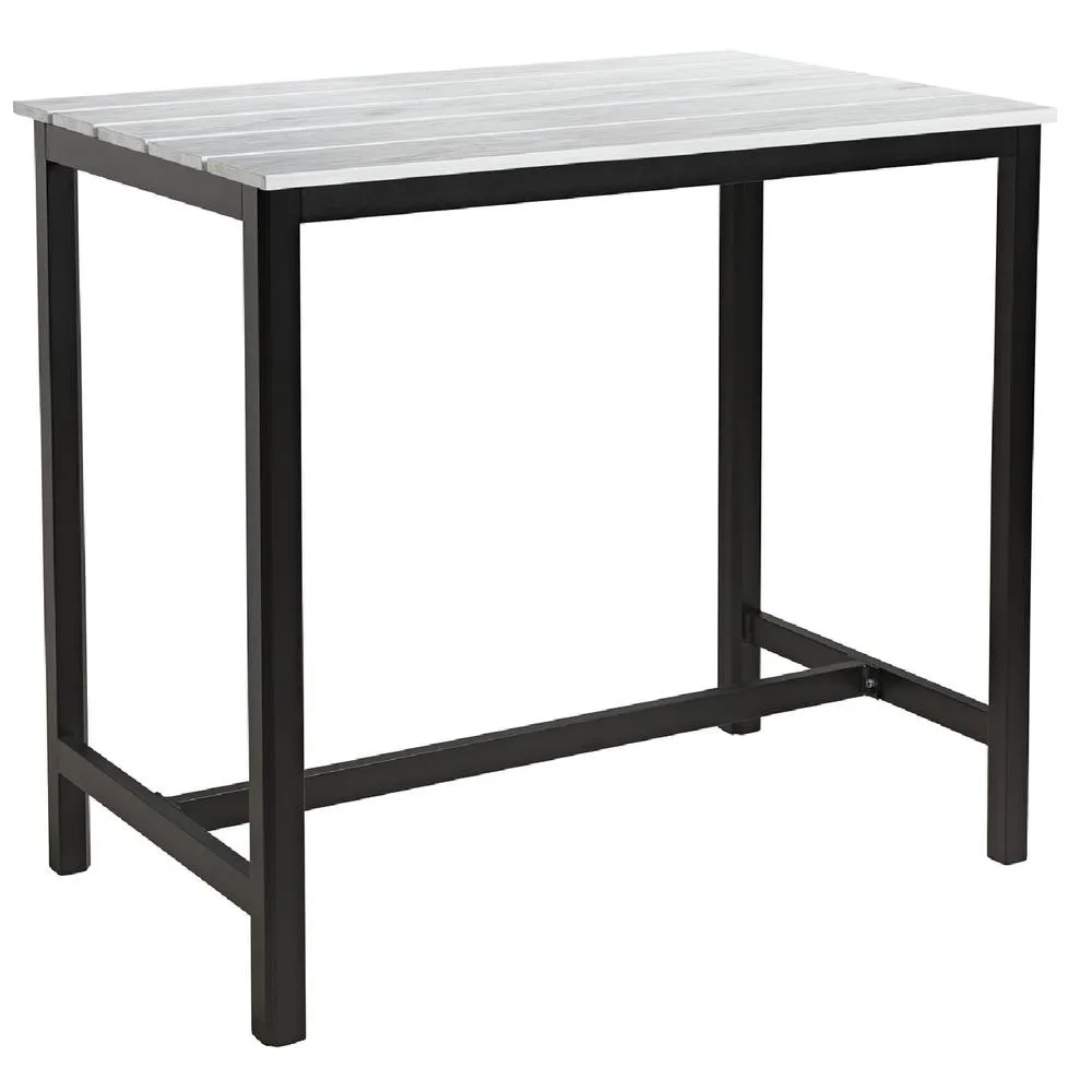 netfurniture Chelsea Rectangular Poseur Bar Table Whitewash in White