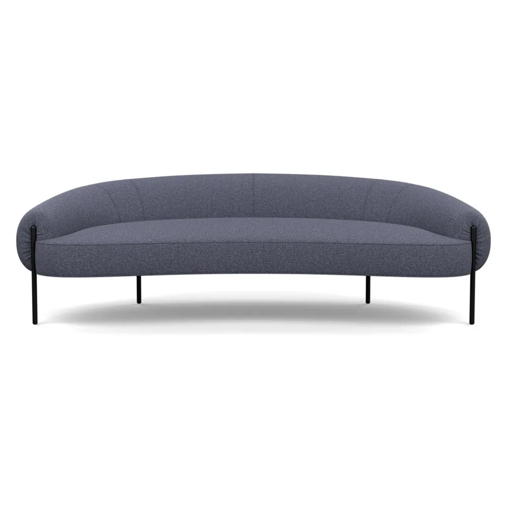 Heal's Isola 3 Seater Sofa Loop Boucle Navy Black Feet 1