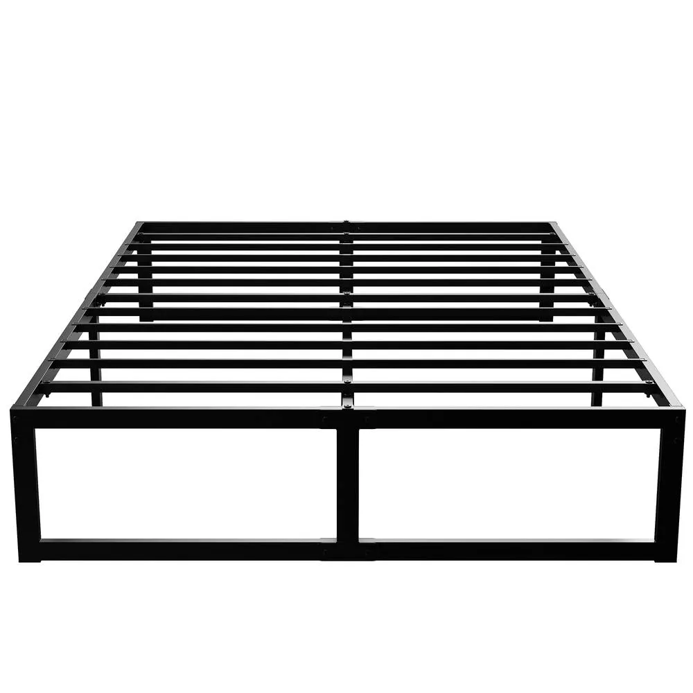 HOMCOM 4ft6 Double Bed Frame with Underbed Storage, Noise-Free, Black 2