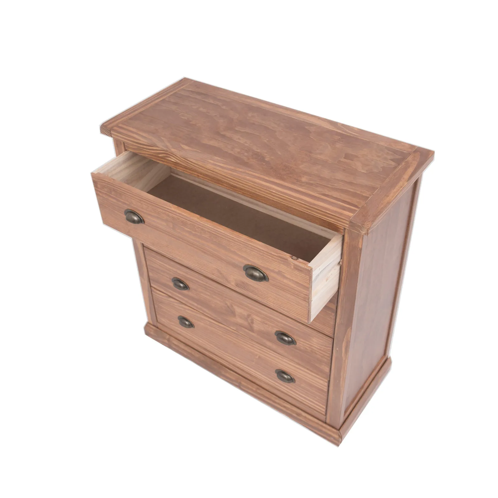 Cabinet Bits Tirolo 4 Drawer Chest of Drawers Brass Cup Handle in Brown 4